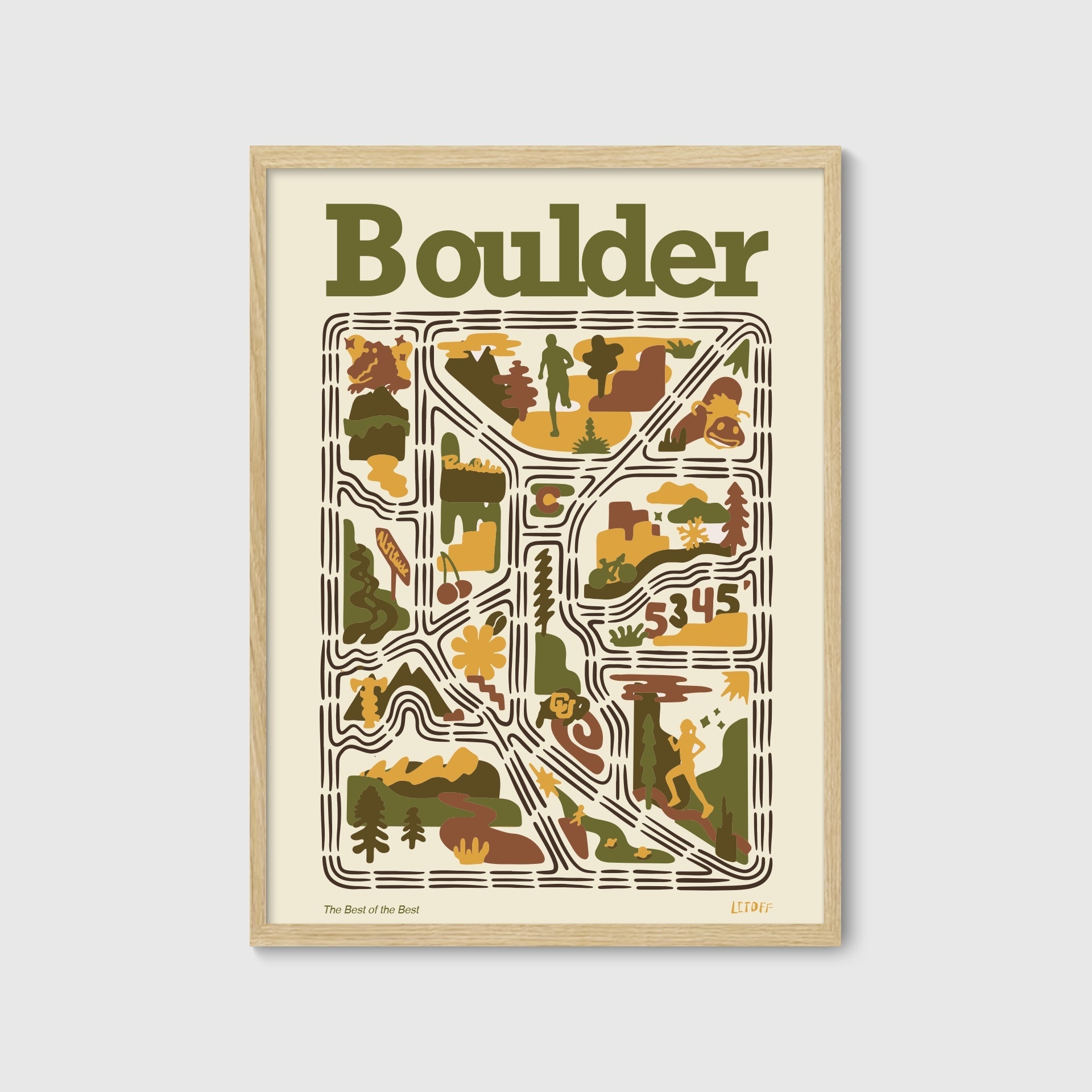 Boulder, CO Running Map Print | Litoff Studios x Trackstar