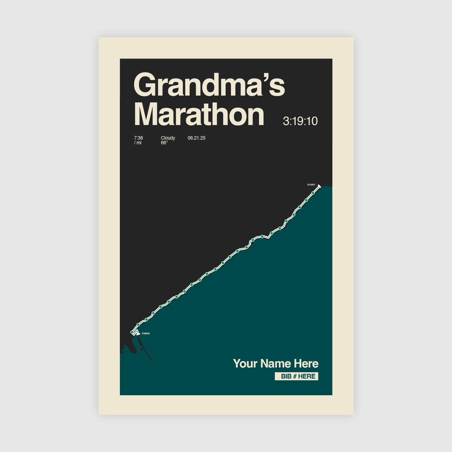 Grandma's Marathon Personalized Race Print