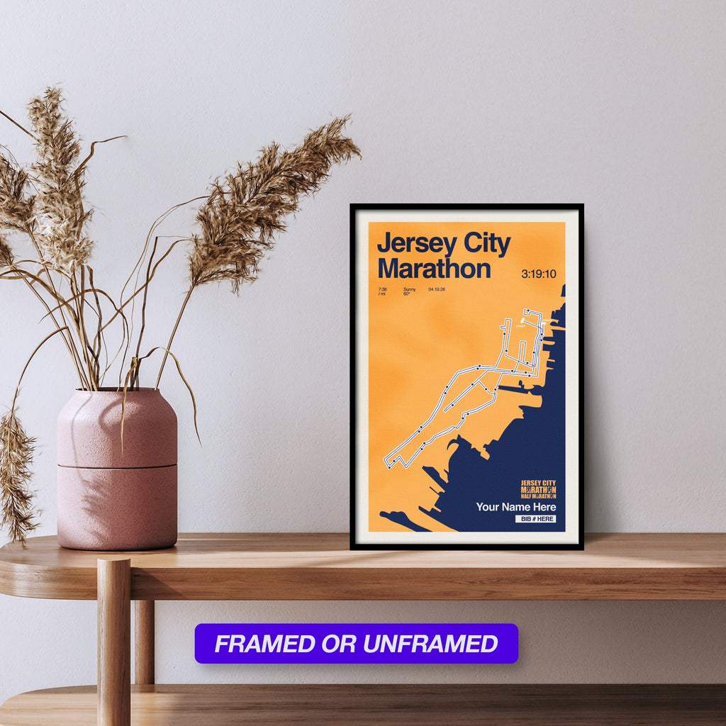 Jersey City Marathon Personalized Race Print