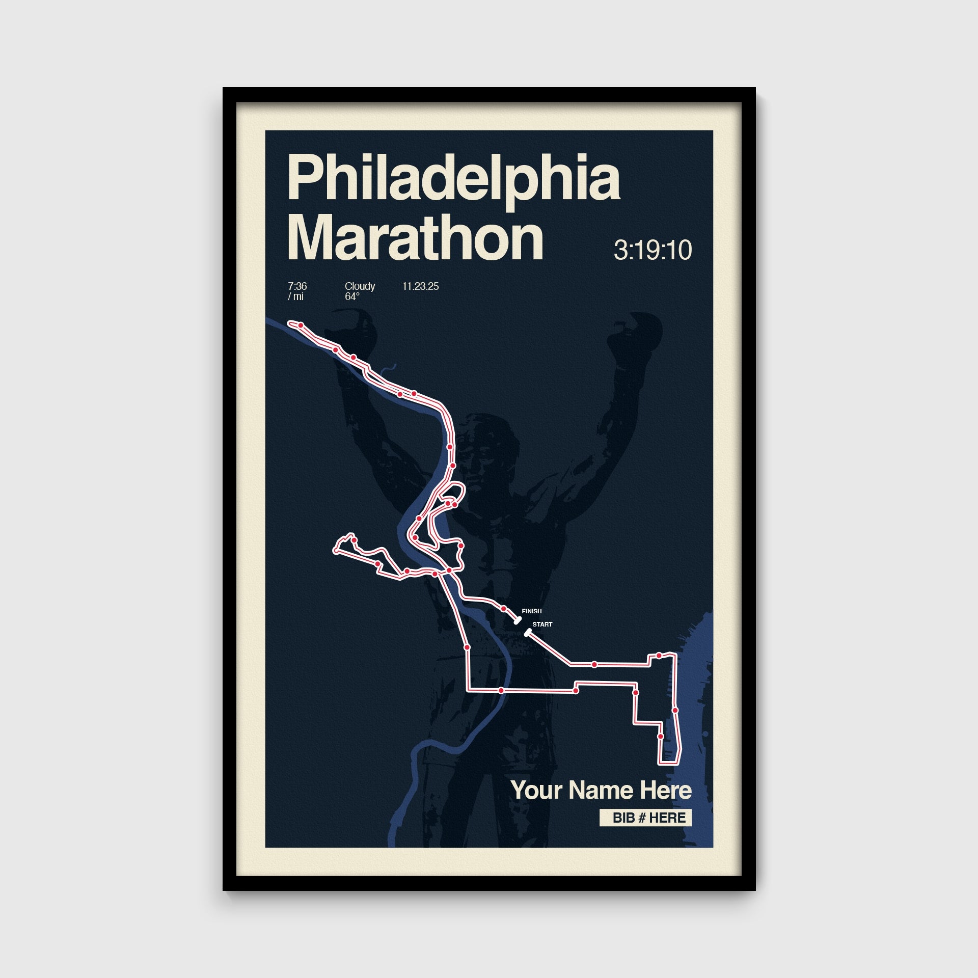 Philadelphia Marathon Personalized Race Print