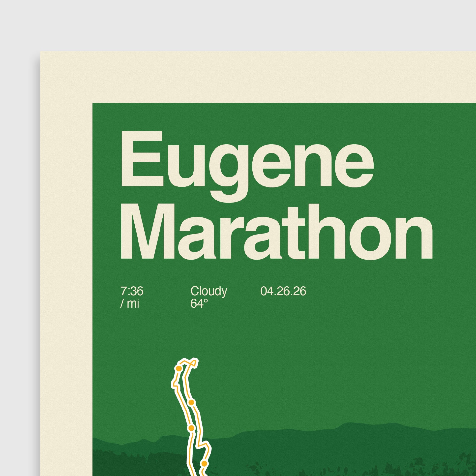 Eugene Marathon Personalized Race Print