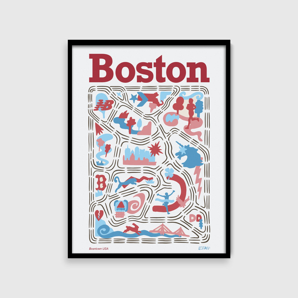 Boston, MA Running Map Print | Litoff Studios x Trackstar