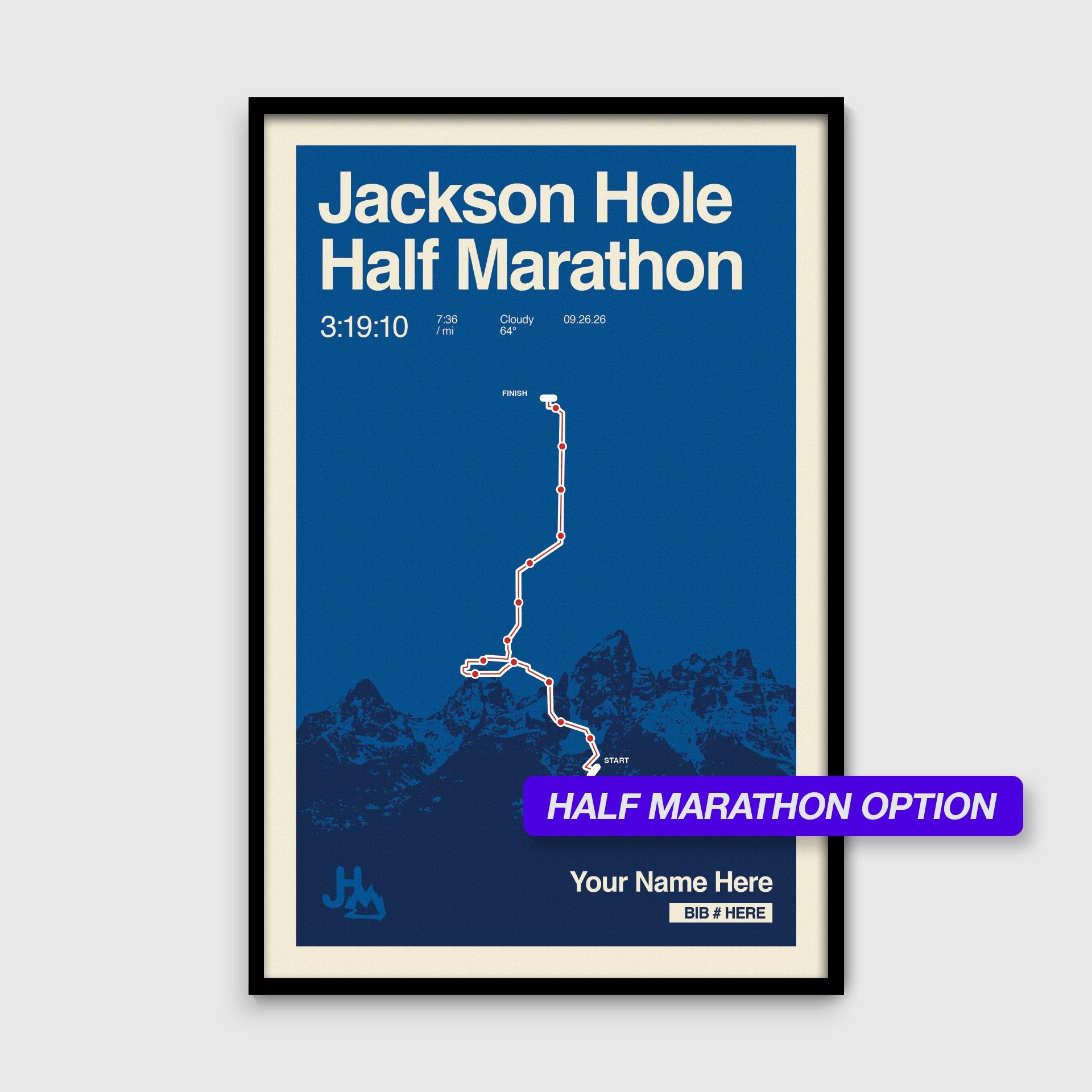 Jackson Hole Marathon Personalized Race Print