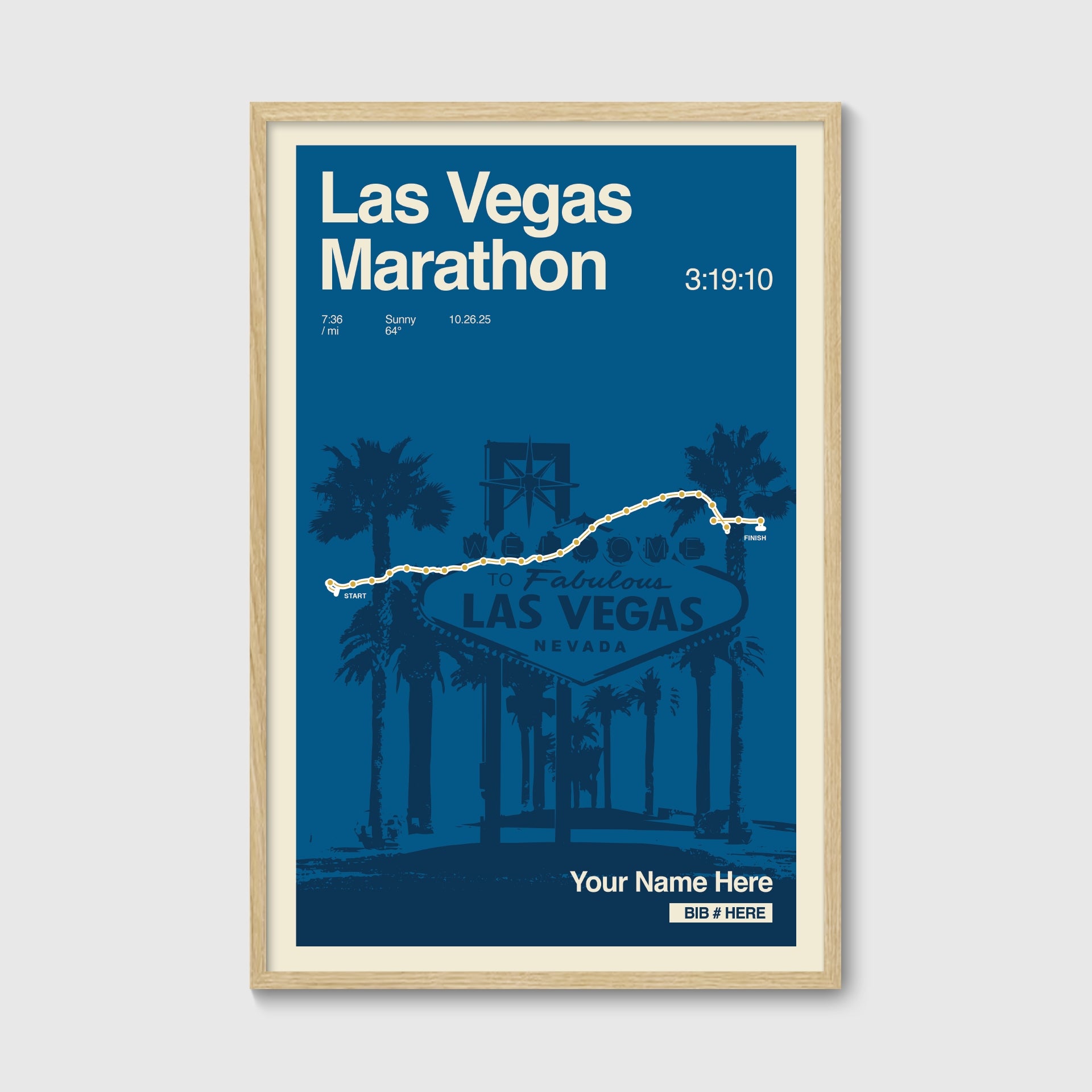 Las Vegas Marathon Personalized Race Print