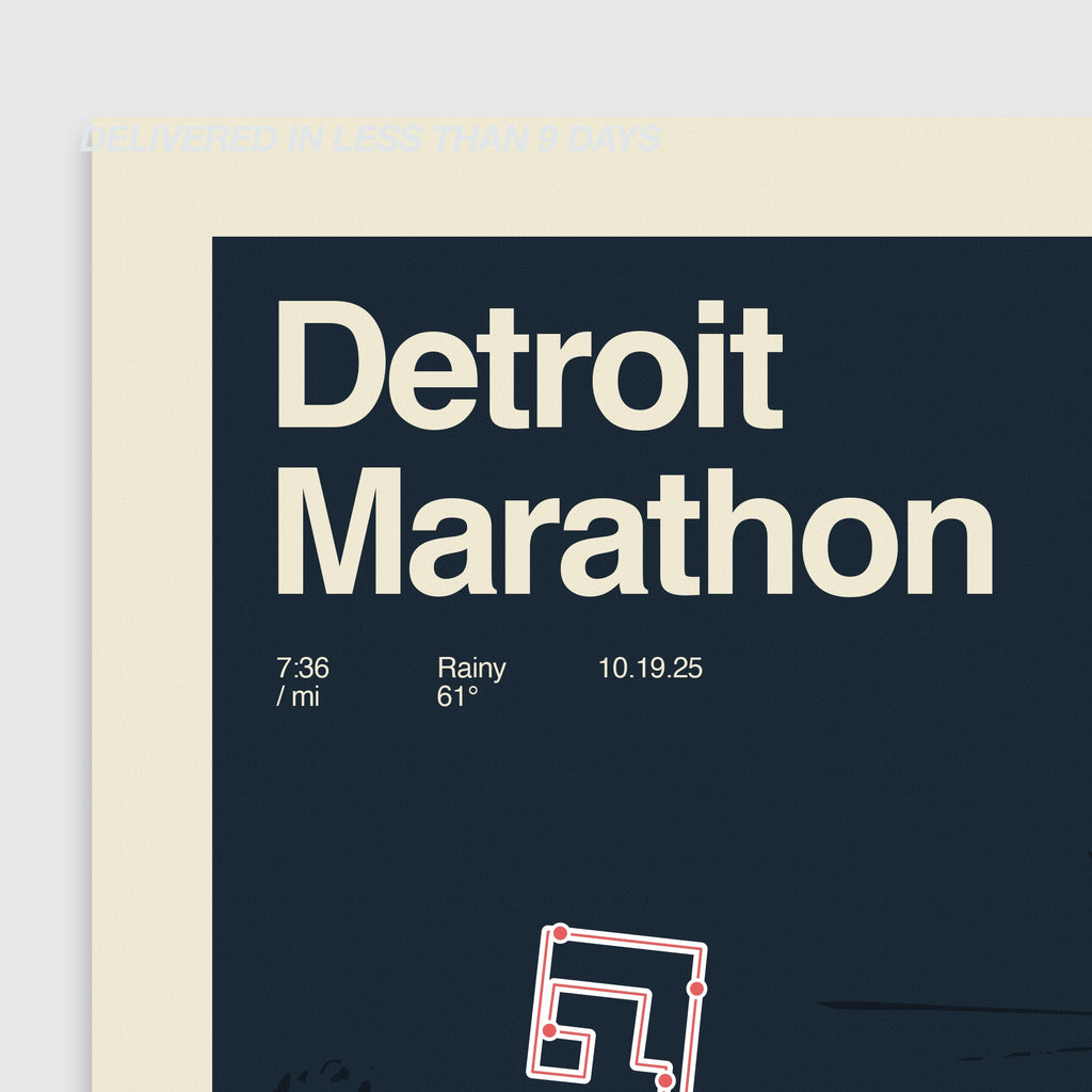Detroit Marathon Personalized Race Print