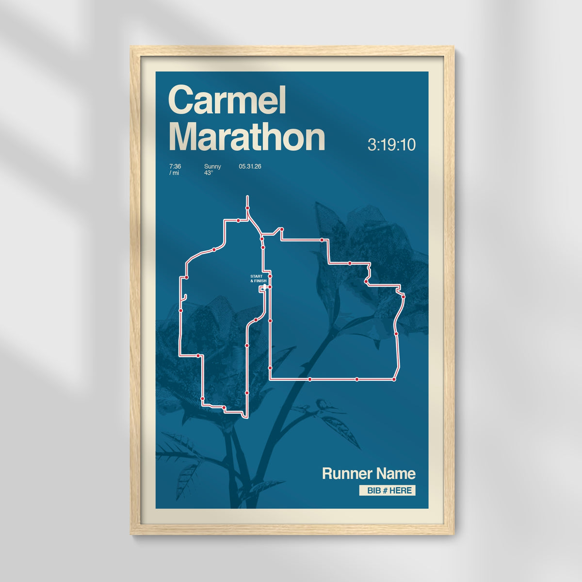 Carmel Marathon Personalized Race Print