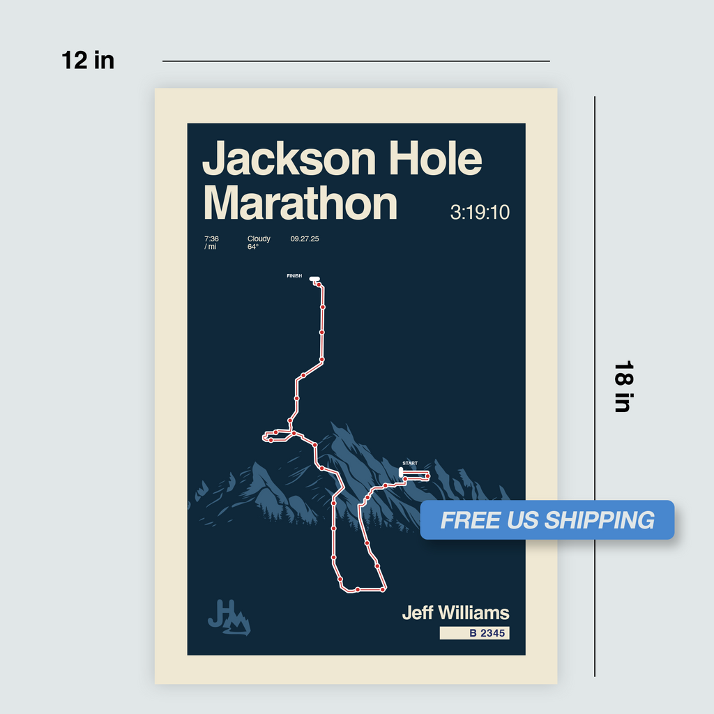 Jackson Hole Marathon Personalized Race Poster