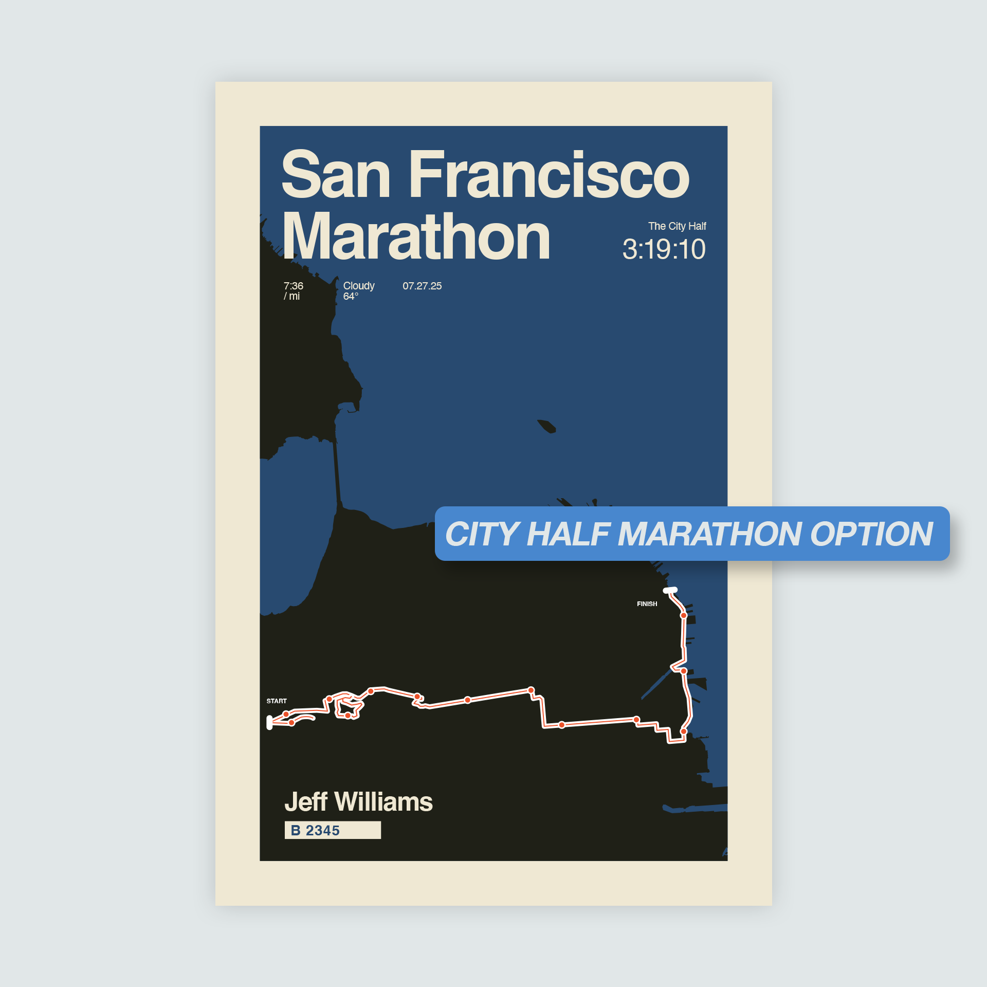 San Francisco Marathon Personalized Race Poster