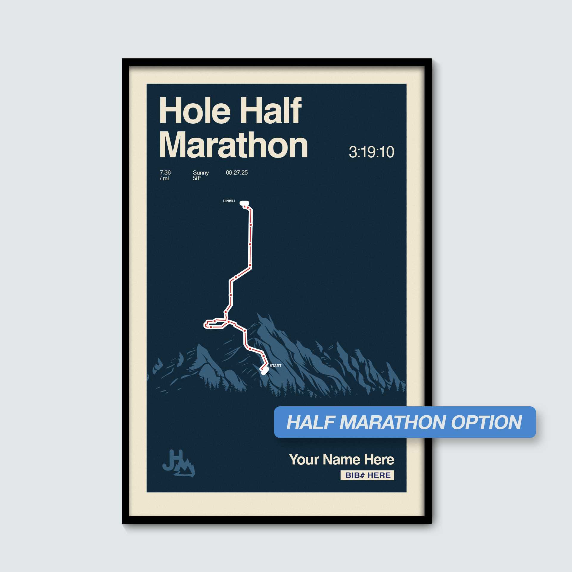 Jackson Hole Marathon Personalized Race Poster