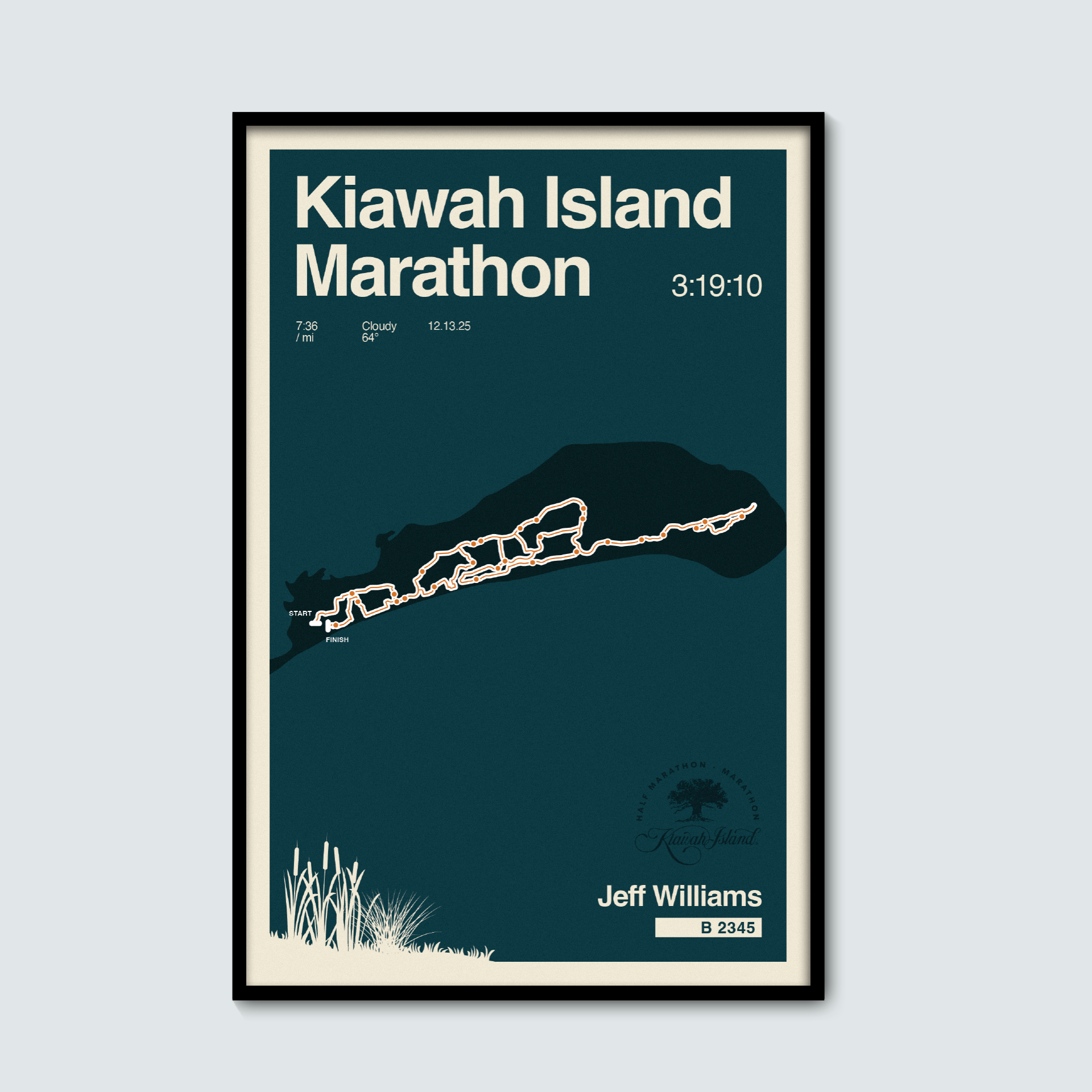 Kiawah Island Marathon Personalized Race Poster