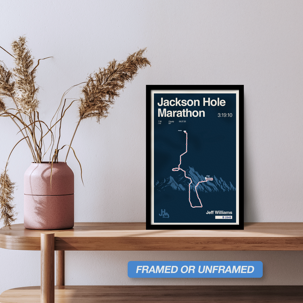 Jackson Hole Marathon Personalized Race Poster