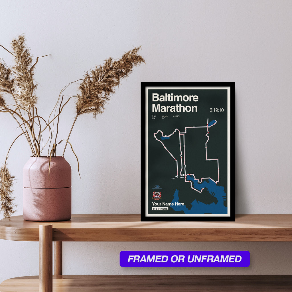 Baltimore Marathon Personalized Race Print – Trackstar