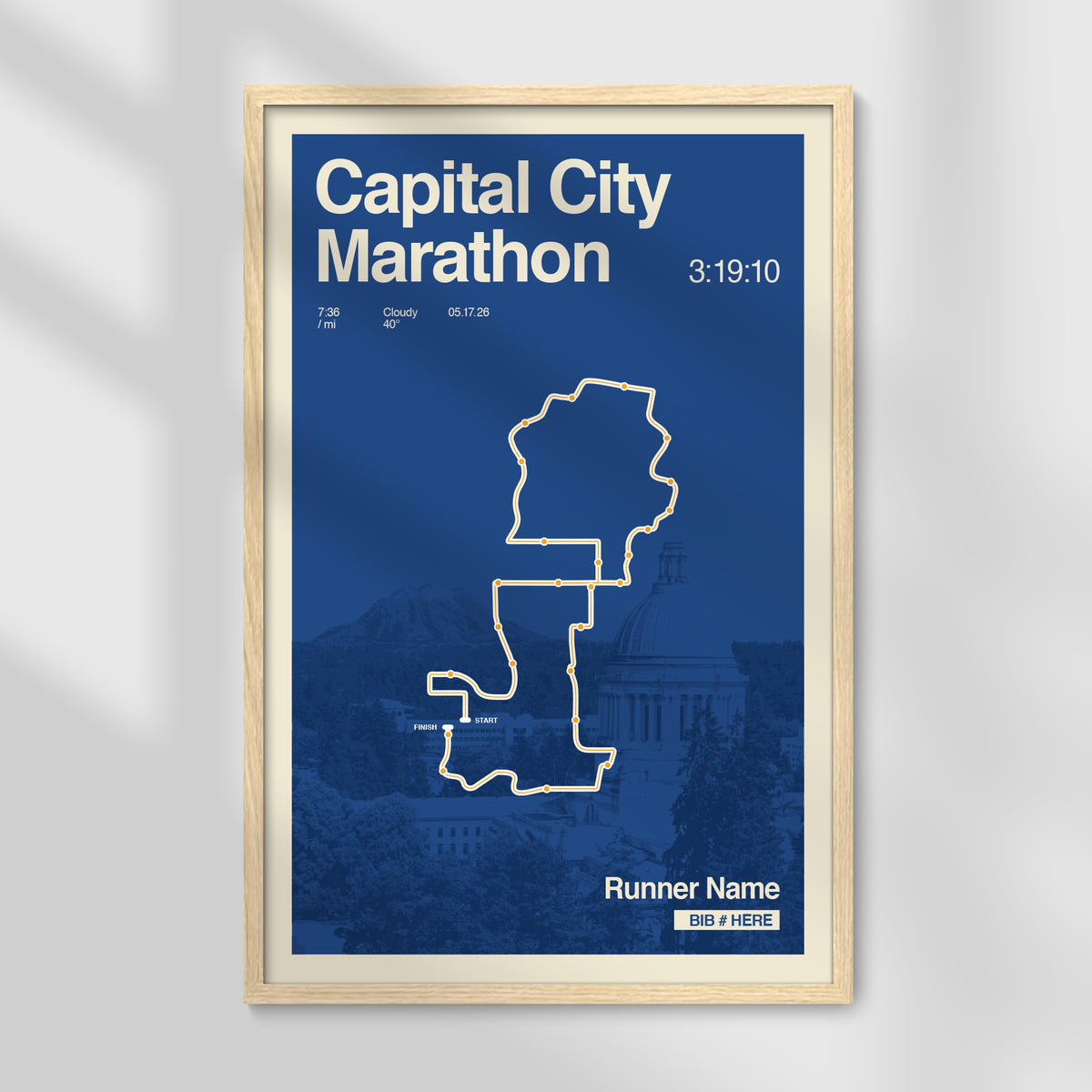 Capital City Marathon Personalized Race Print