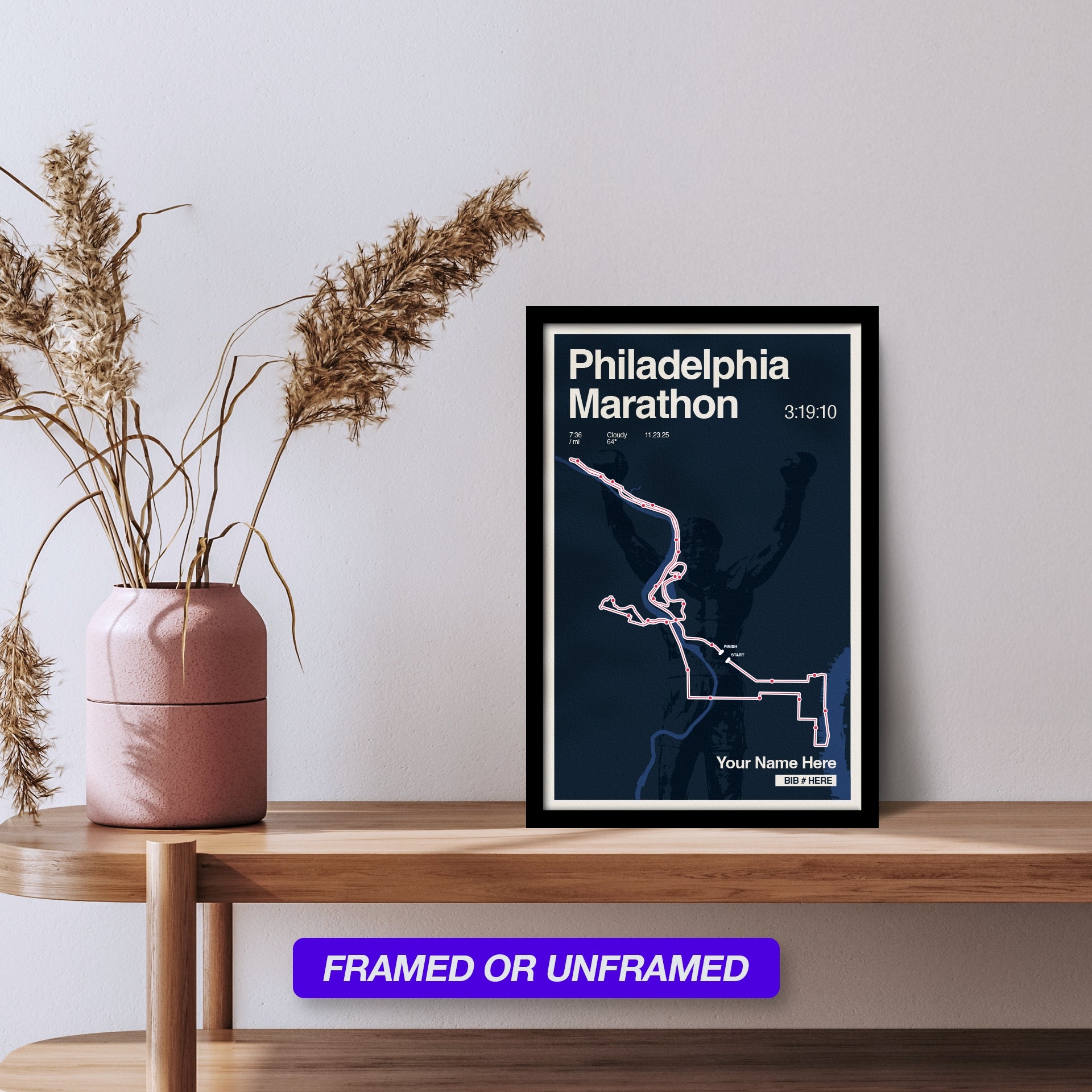 Philadelphia Marathon Personalized Race Print