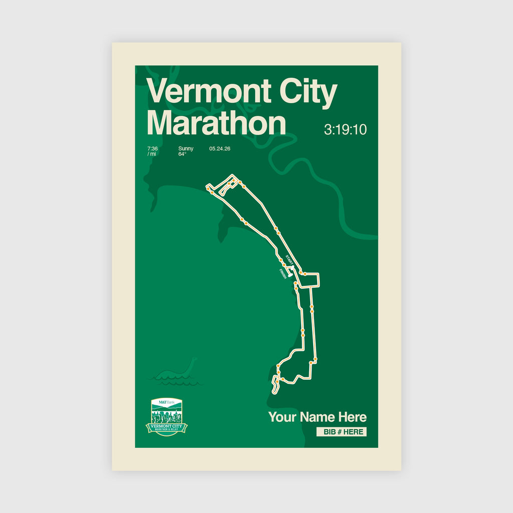 Personalized Vermont City Marathon Poster