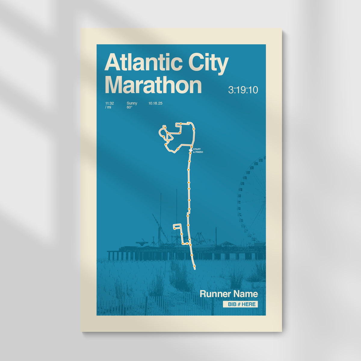 Atlantic City Marathon Personalized Race Print