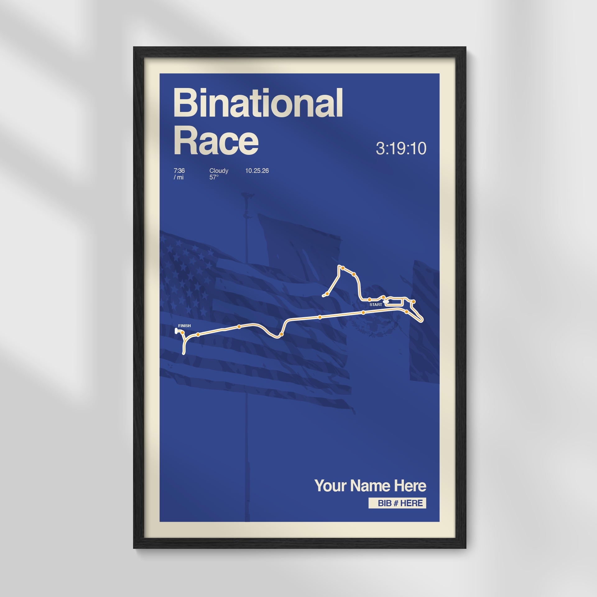 Binational Race Personalized Race Print