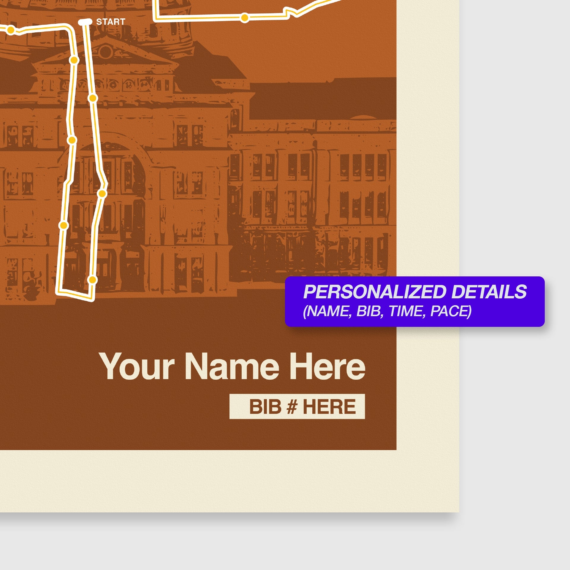 Austin Marathon Personalized Race Print