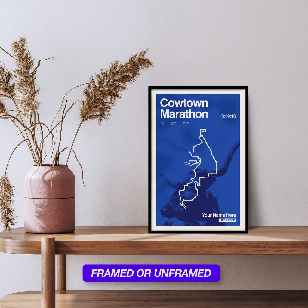 Cowtown Marathon Personalized Race Print