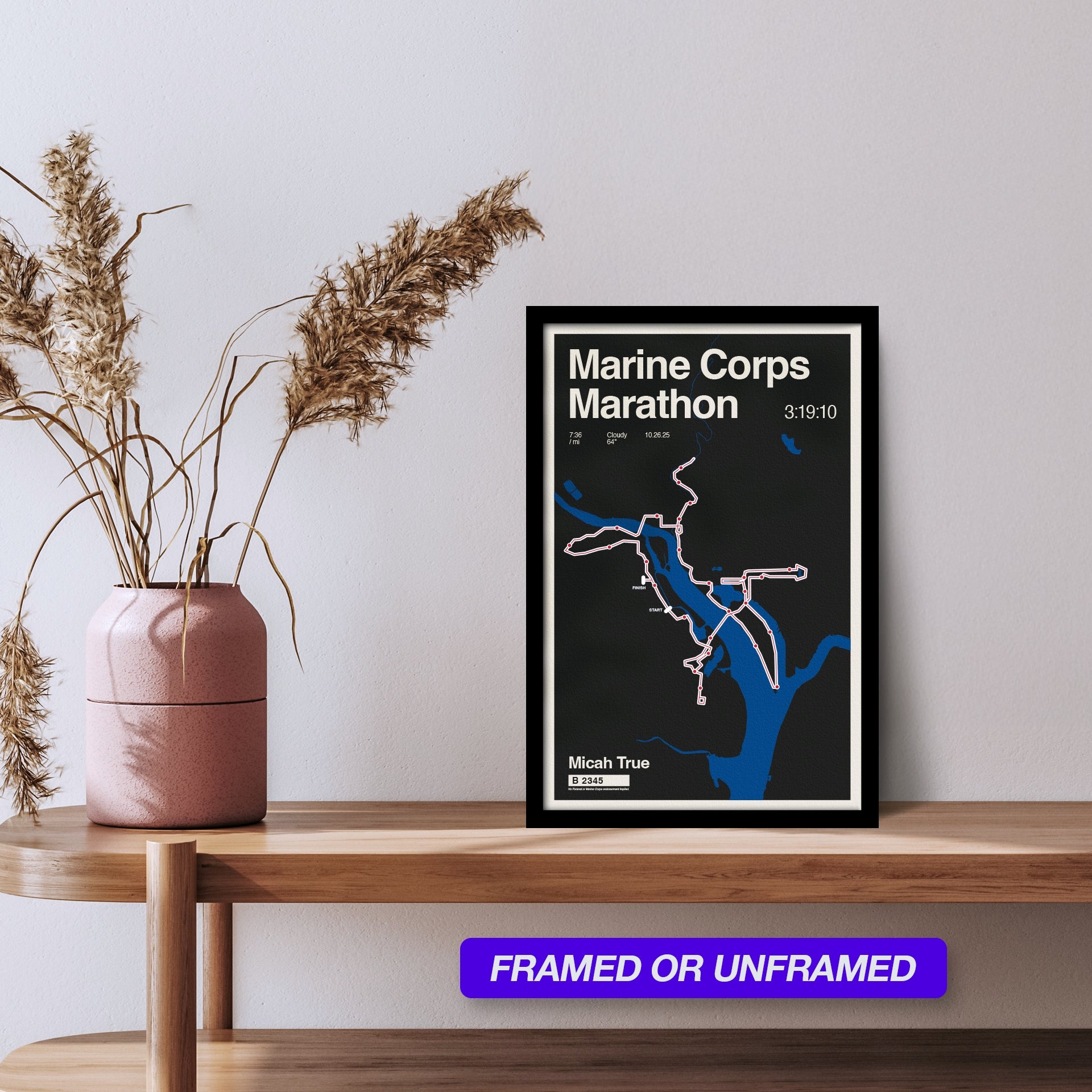 Marine Corps Marathon Personalized Race Poster