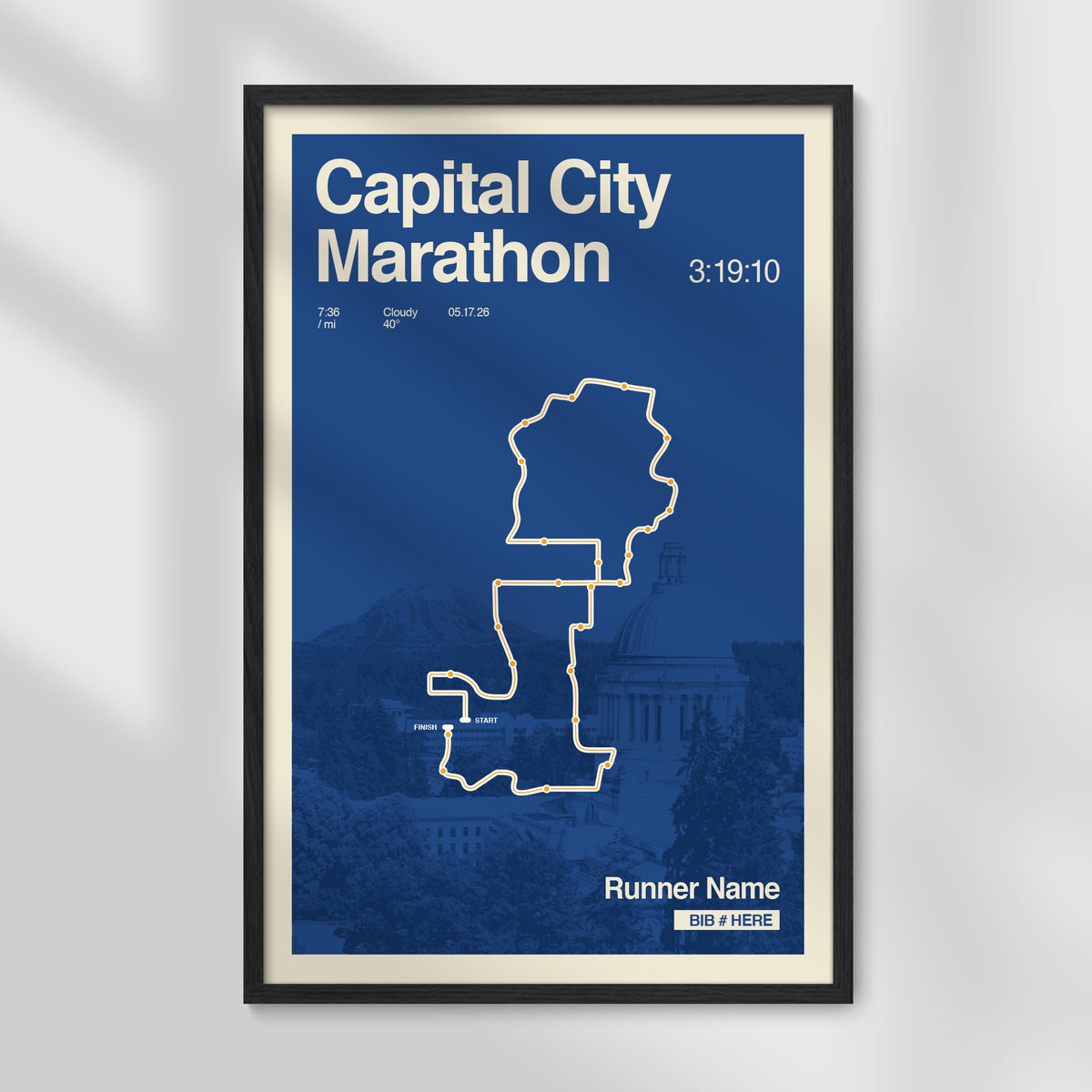 Capital City Marathon Personalized Race Print