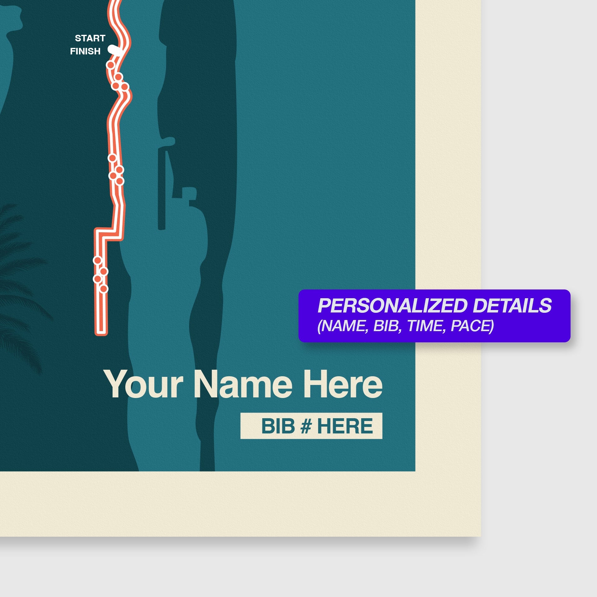 Palm Beaches Marathon Personalized Race Print