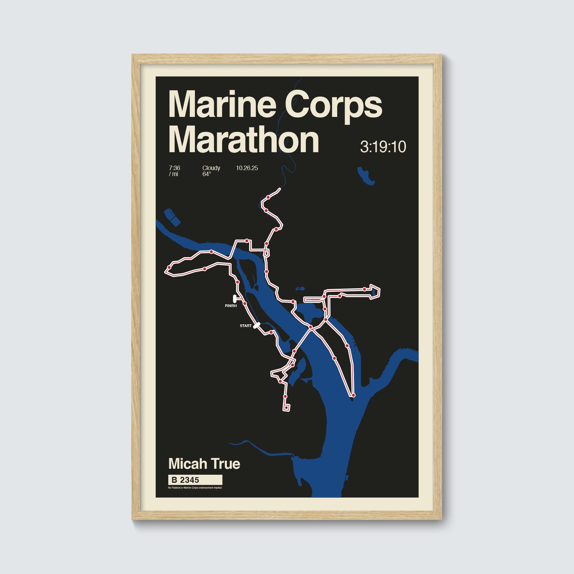 Marine Corps Marathon Personalized Race Poster