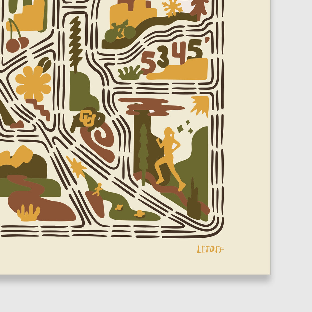 Boulder, CO Running Map Print | Litoff Studios x Trackstar