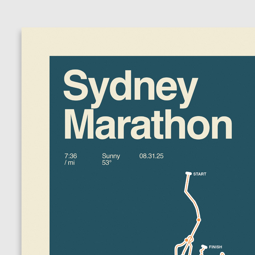Sydney Marathon Personalized Race Print