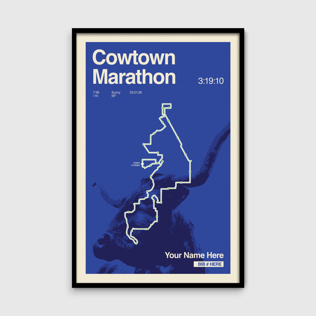 Cowtown Marathon Personalized Race Print