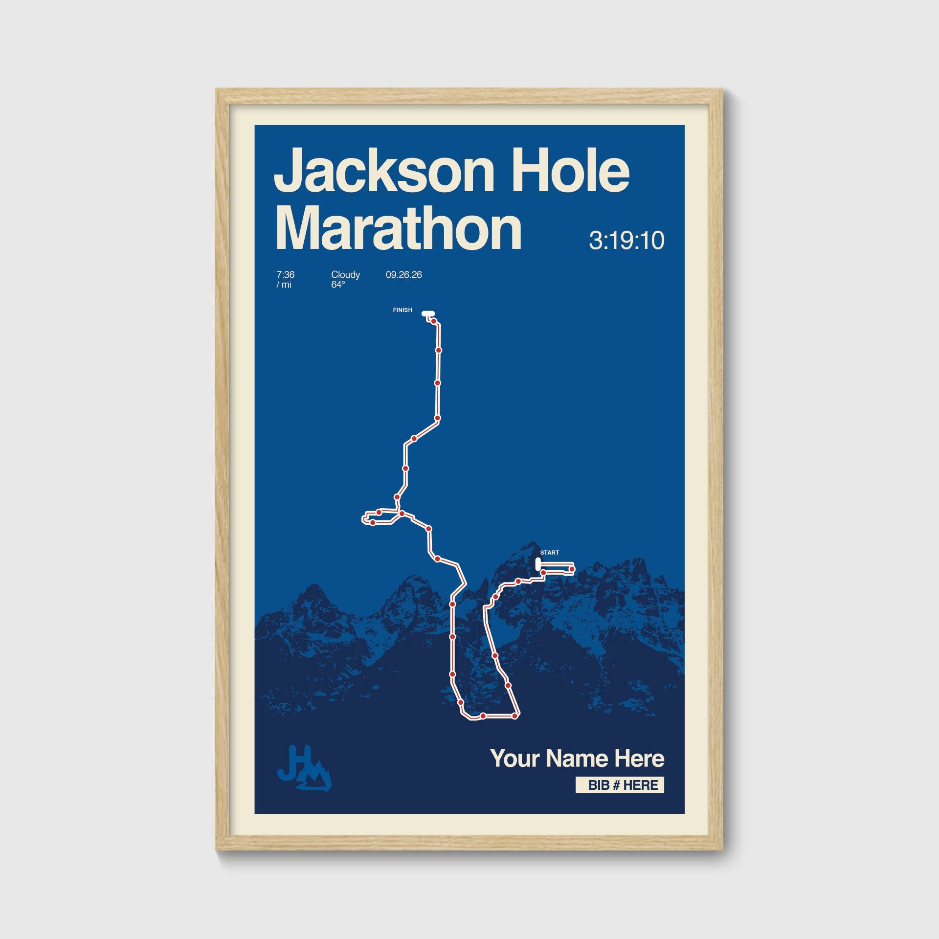 Jackson Hole Marathon Personalized Race Print