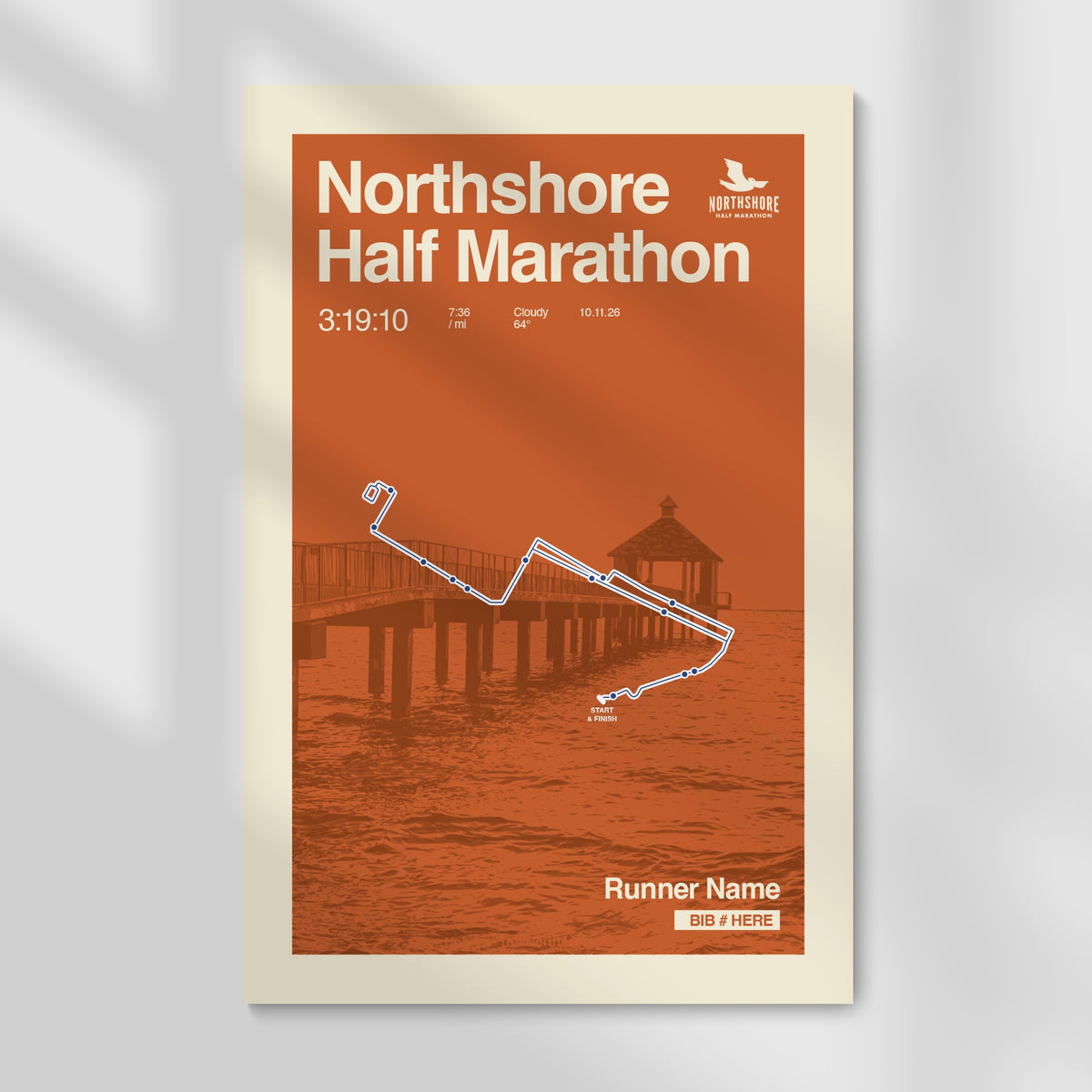 Northshore Half Marathon Personalized Race Print