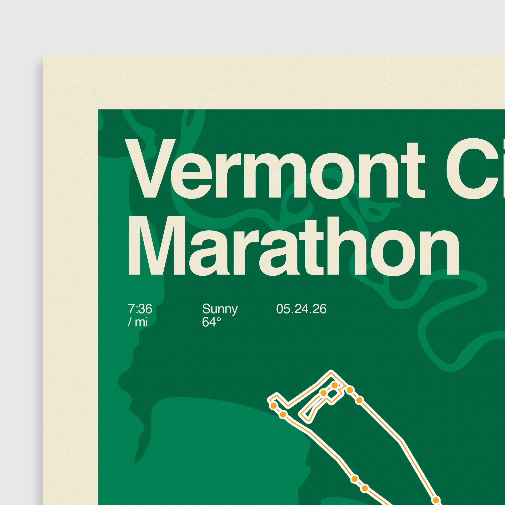 Personalized Vermont City Marathon Poster