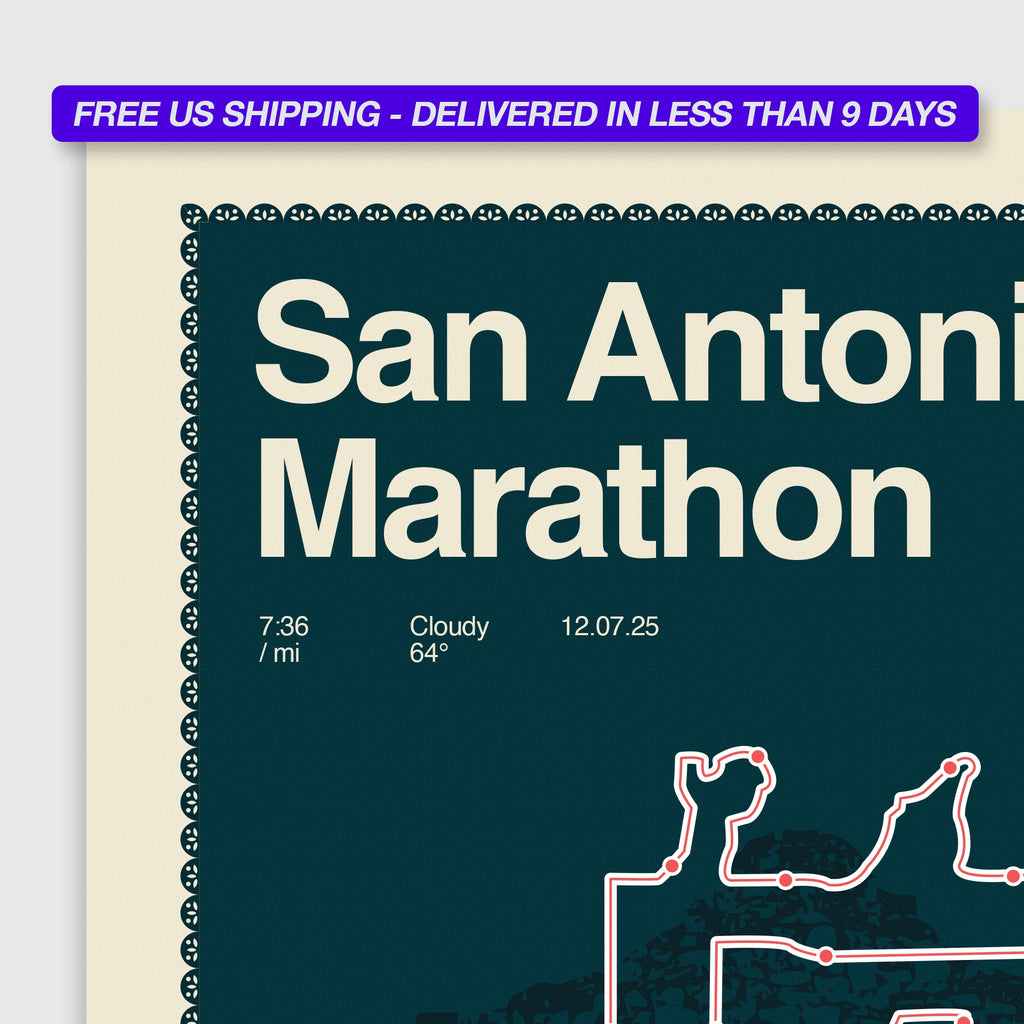 San Antonio Marathon Personalized Race Print