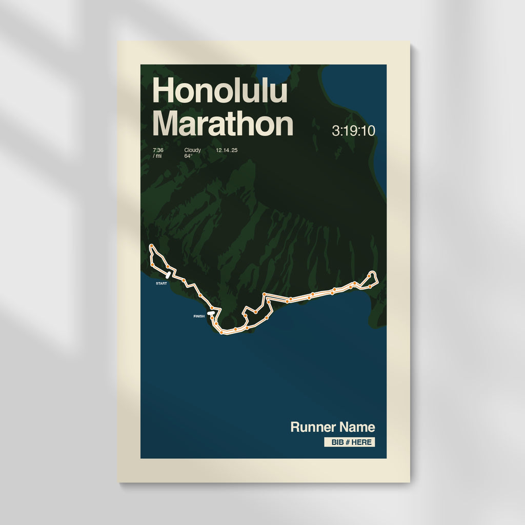 Honolulu Marathon Personalized Race Print