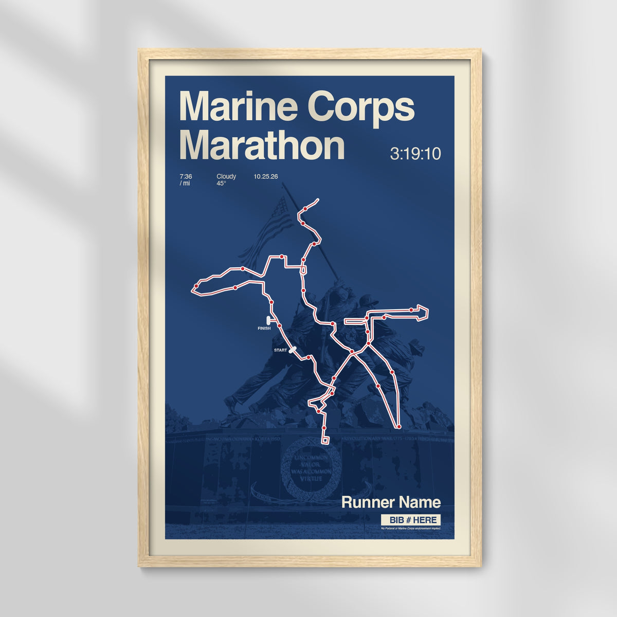 Marine Corps Marathon Personalized Race Print