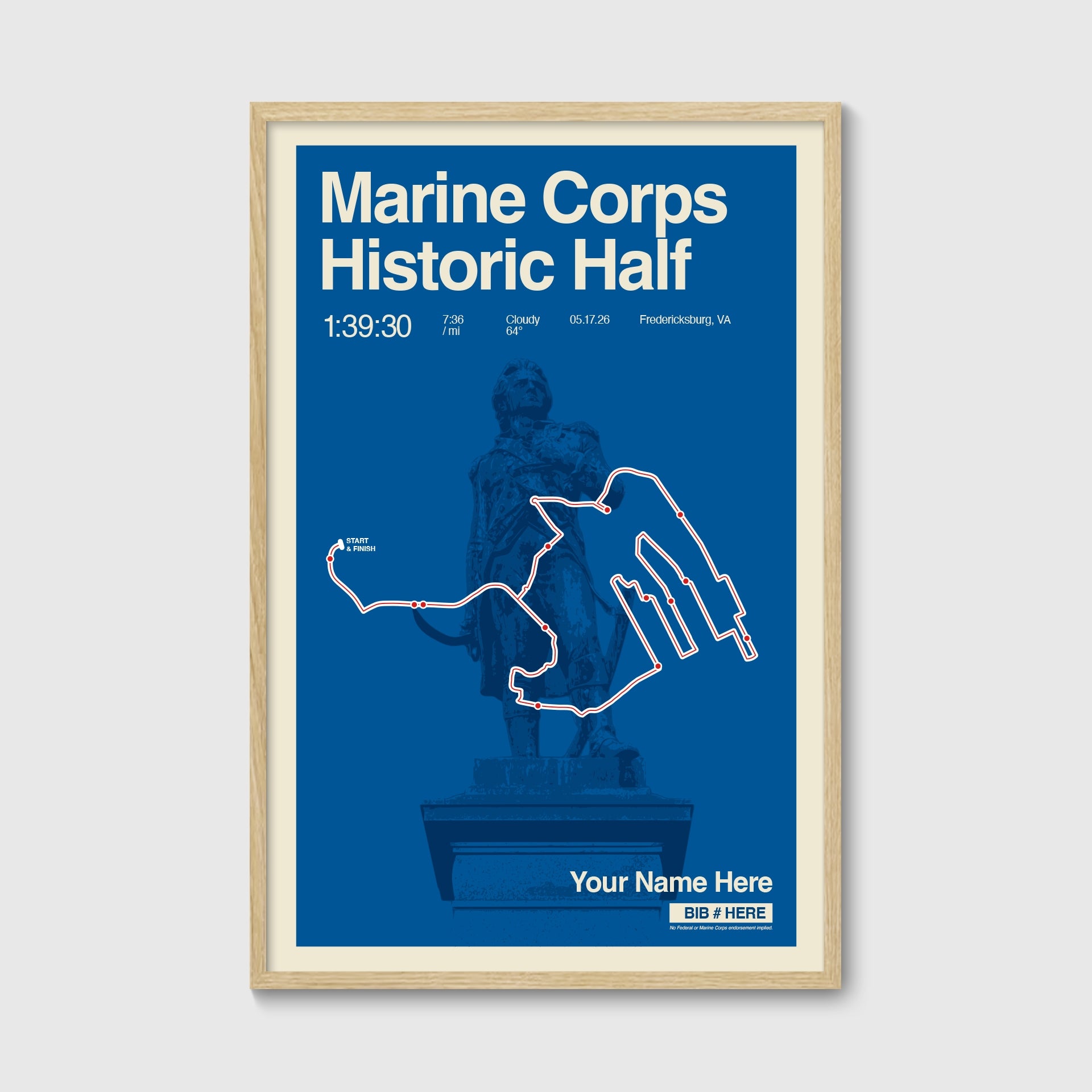 Personalized Marine Corps Historic Half Poster