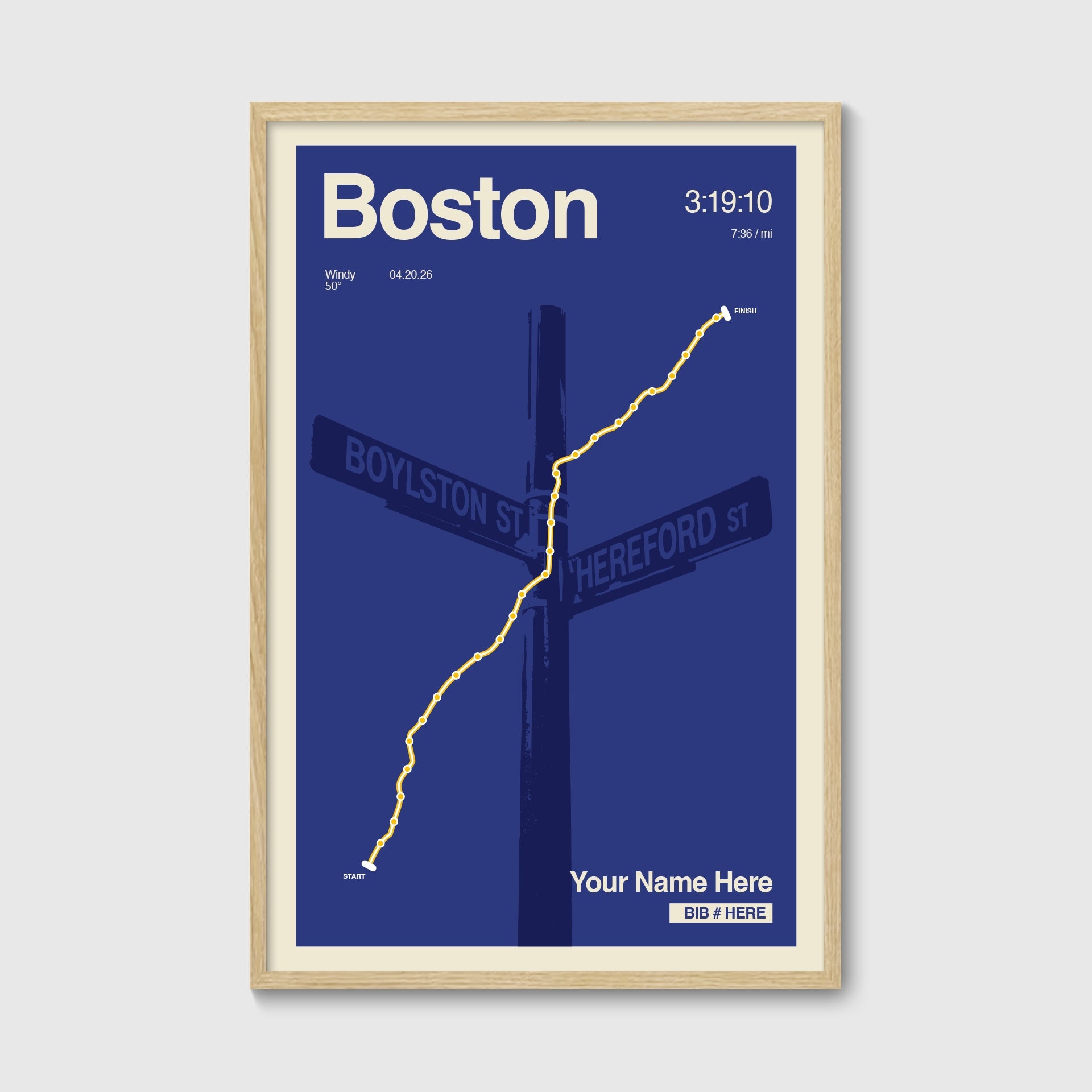 Personalized Boston Race Print