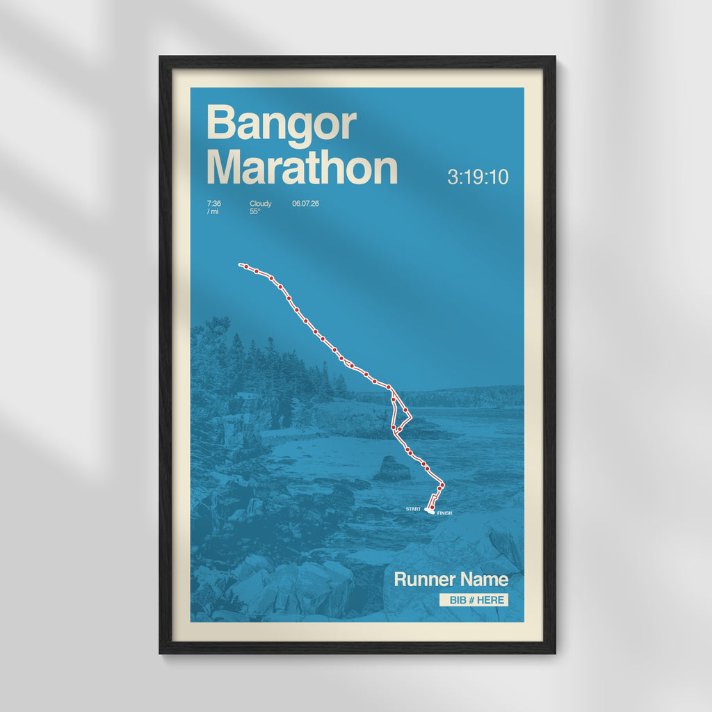 Bangor Marathon Personalized Race Print