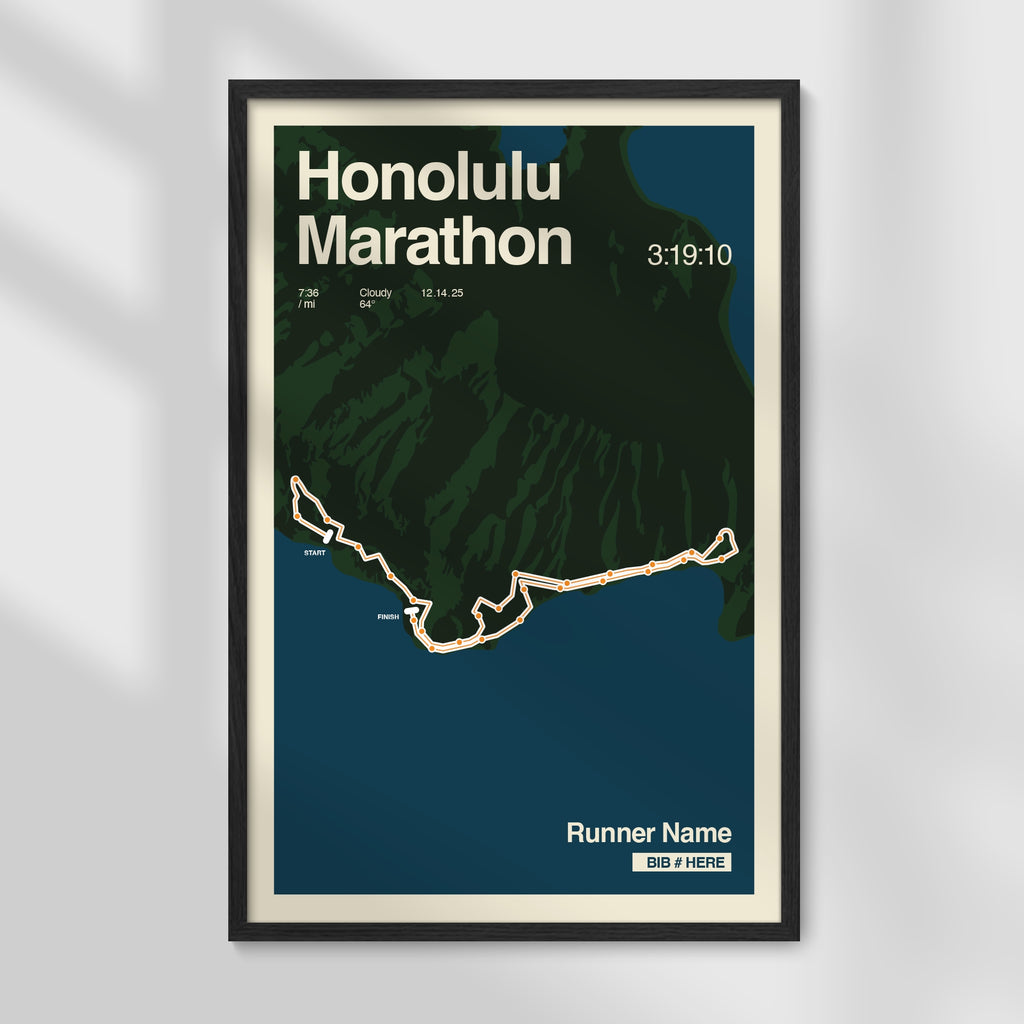 Honolulu Marathon Personalized Race Print