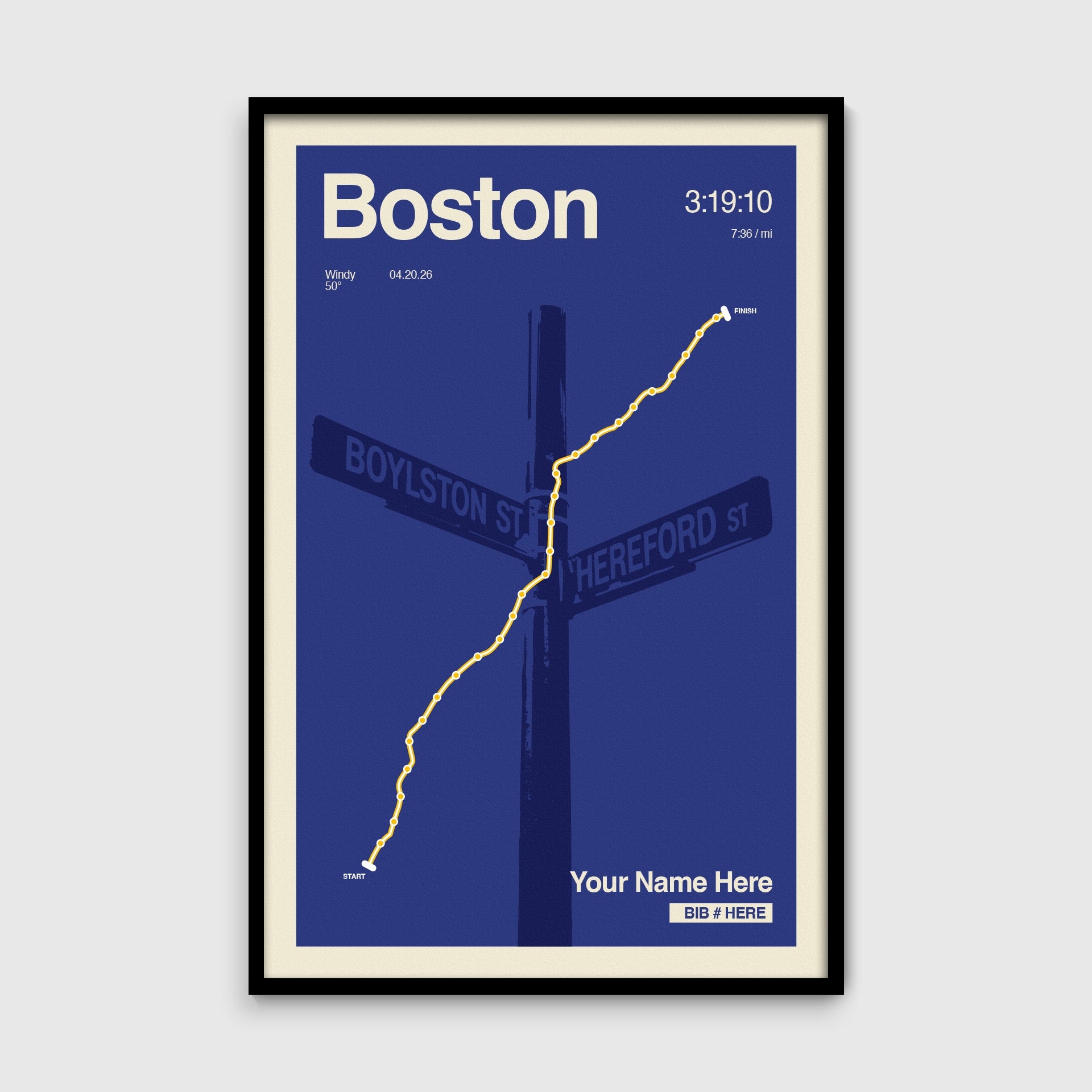 Personalized Boston Race Print