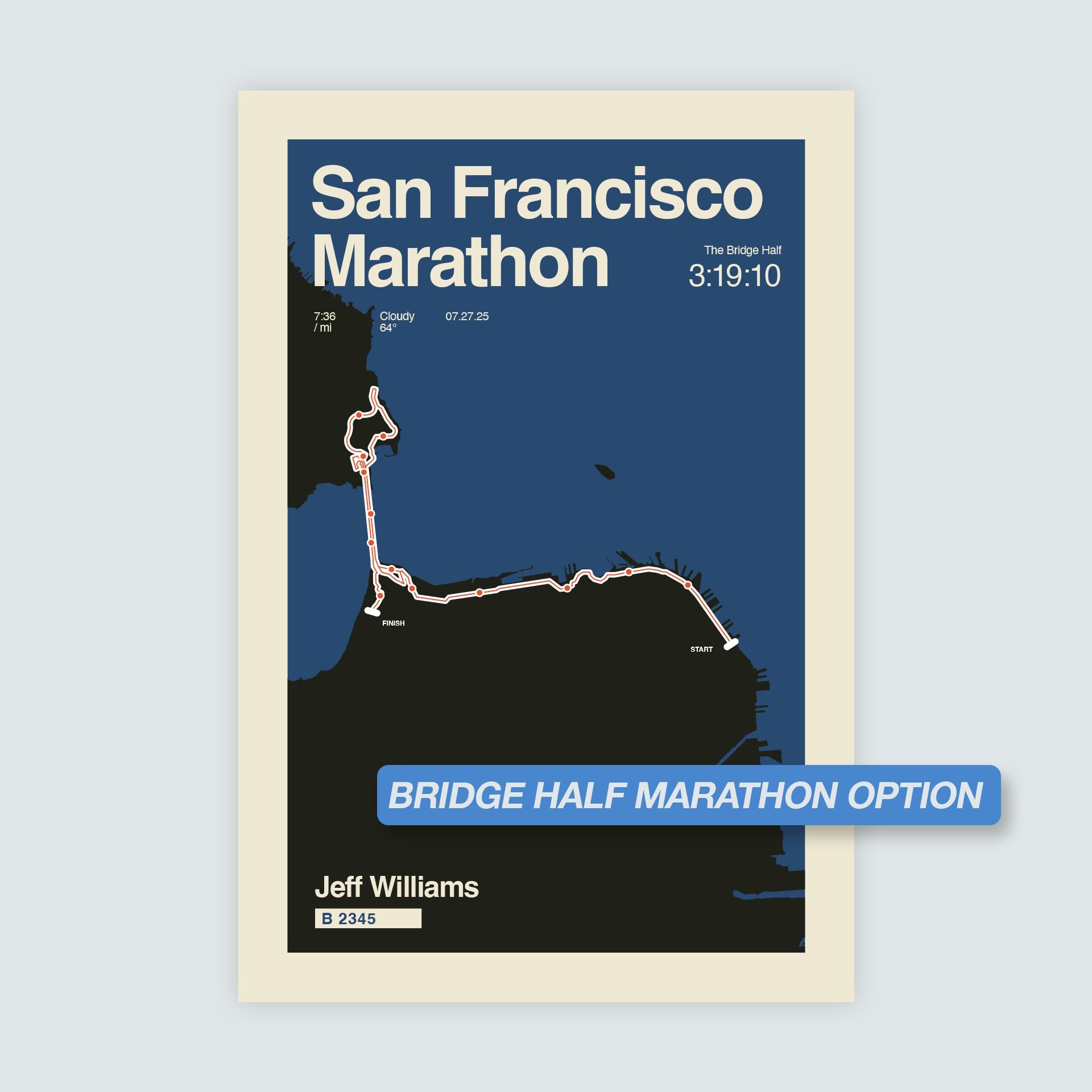 San Francisco Marathon Personalized Race Poster
