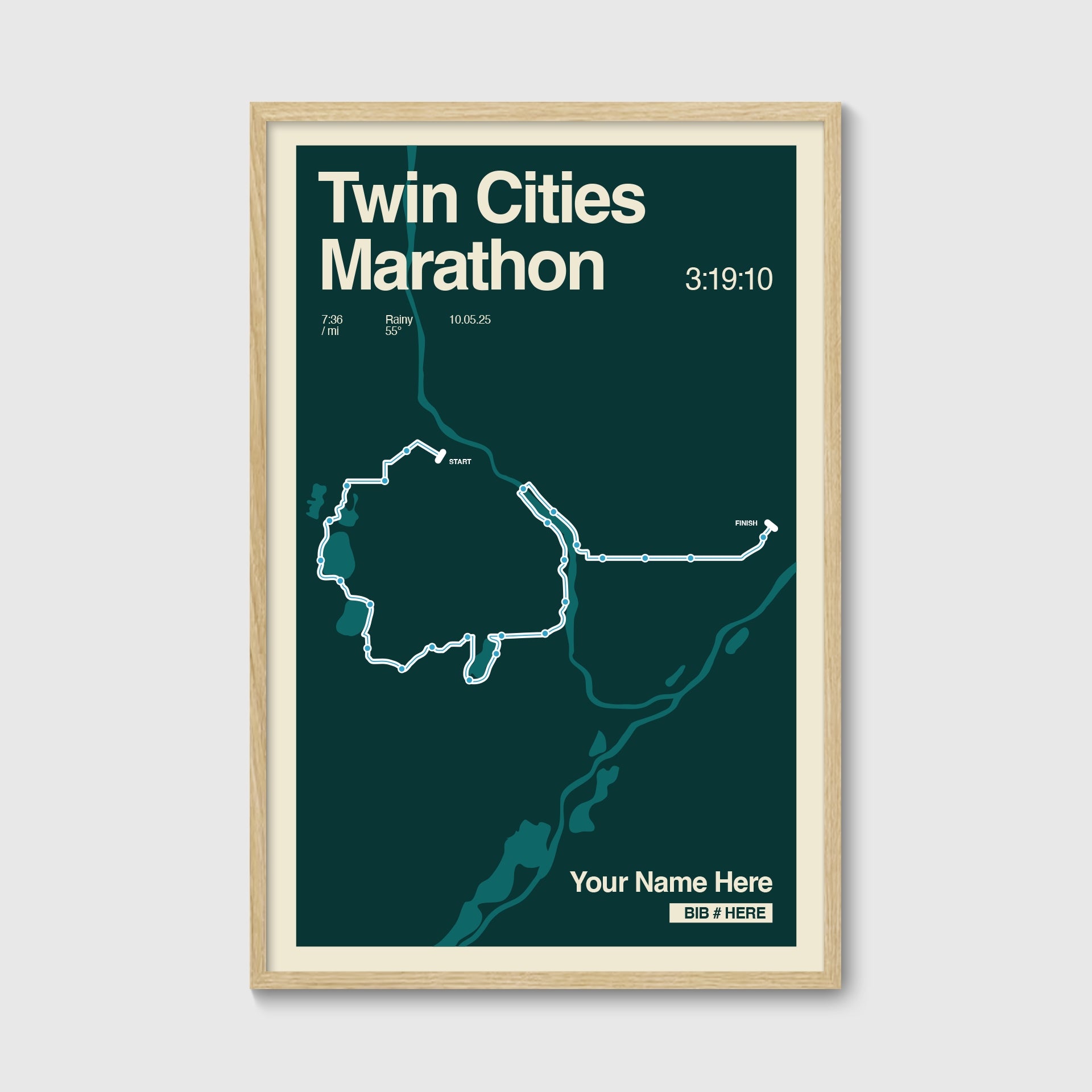 Twin Cities Marathon Personalized Race Print