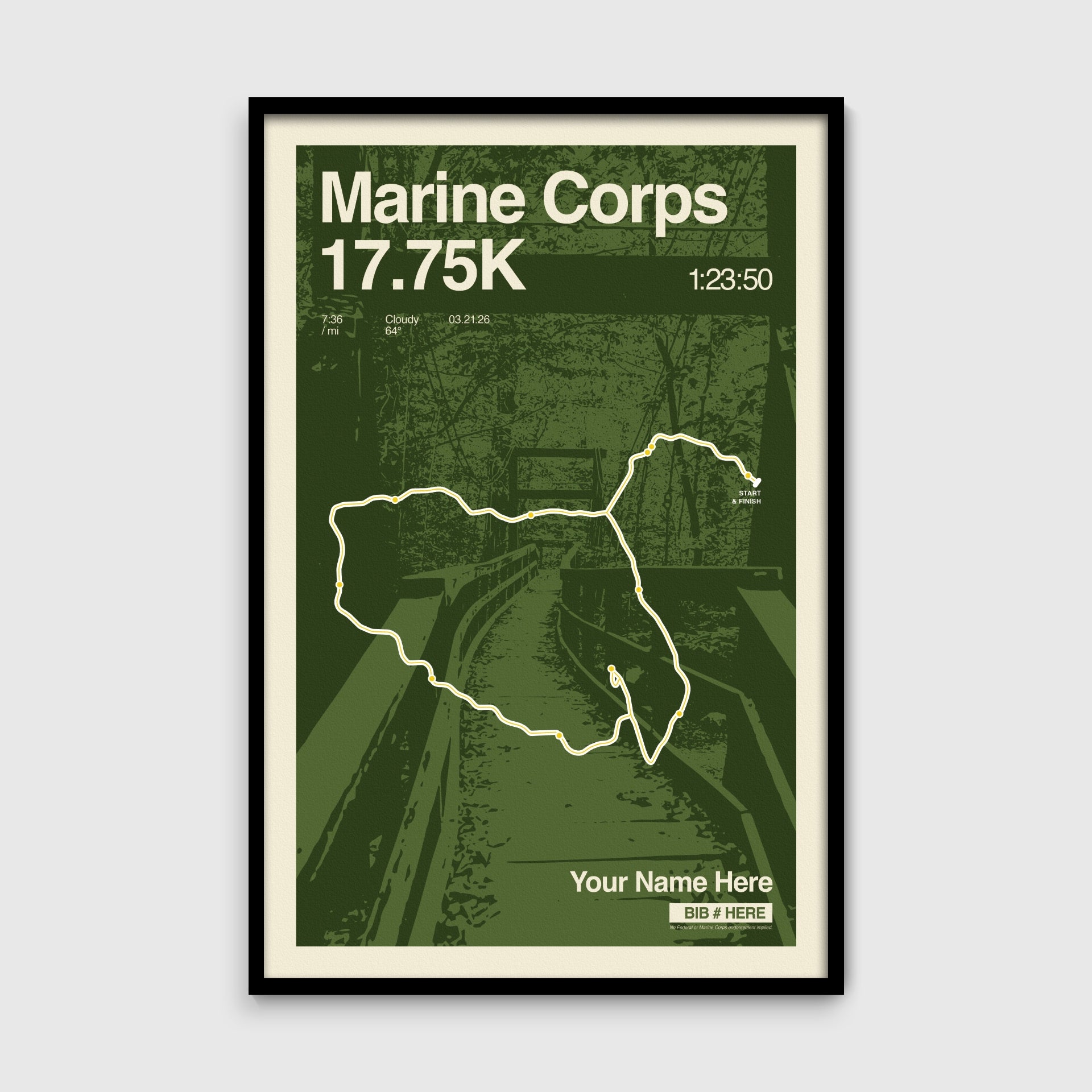 Marine Corps 17.75k Personalized Race Print