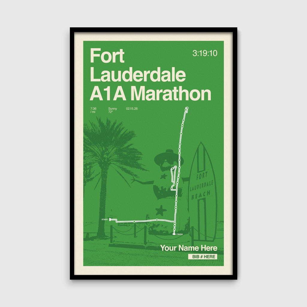 Ft. Lauderdale Marathon Personalized Race Print