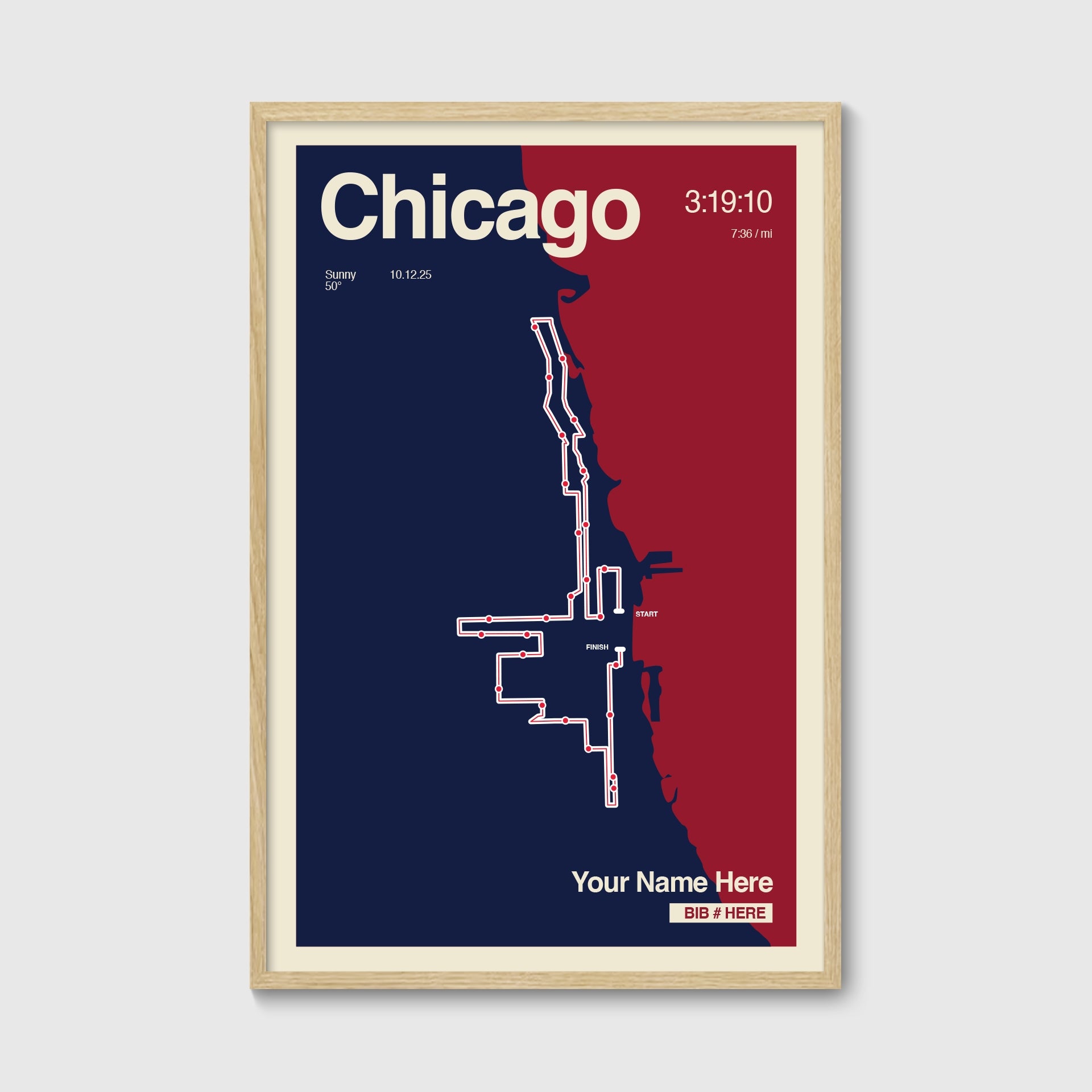 Personalized Chicago Race Print