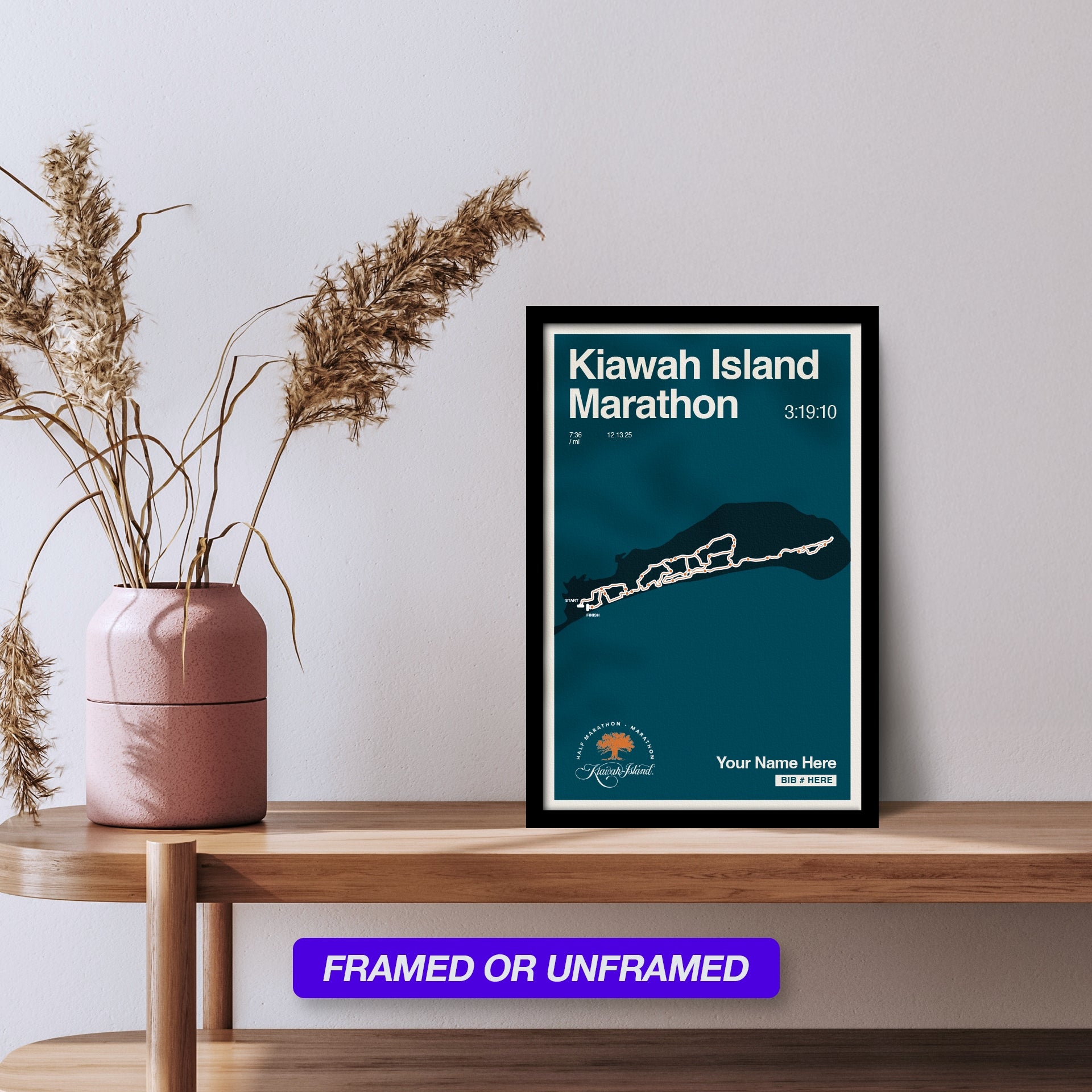 Kiawah Island Marathon Personalized Race Poster