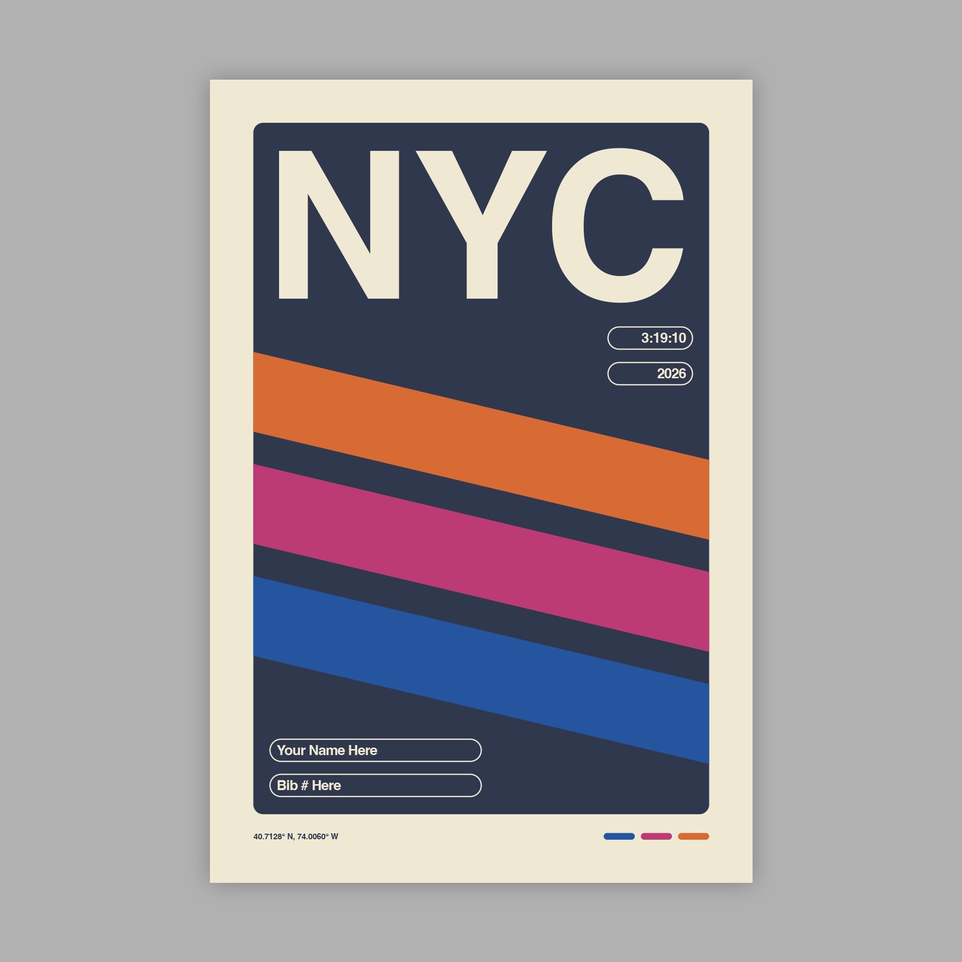 Personalized New York City World Major Race Poster