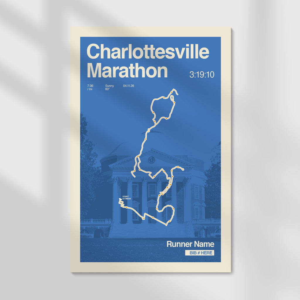 Charlottesville Marathon Personalized Race Print