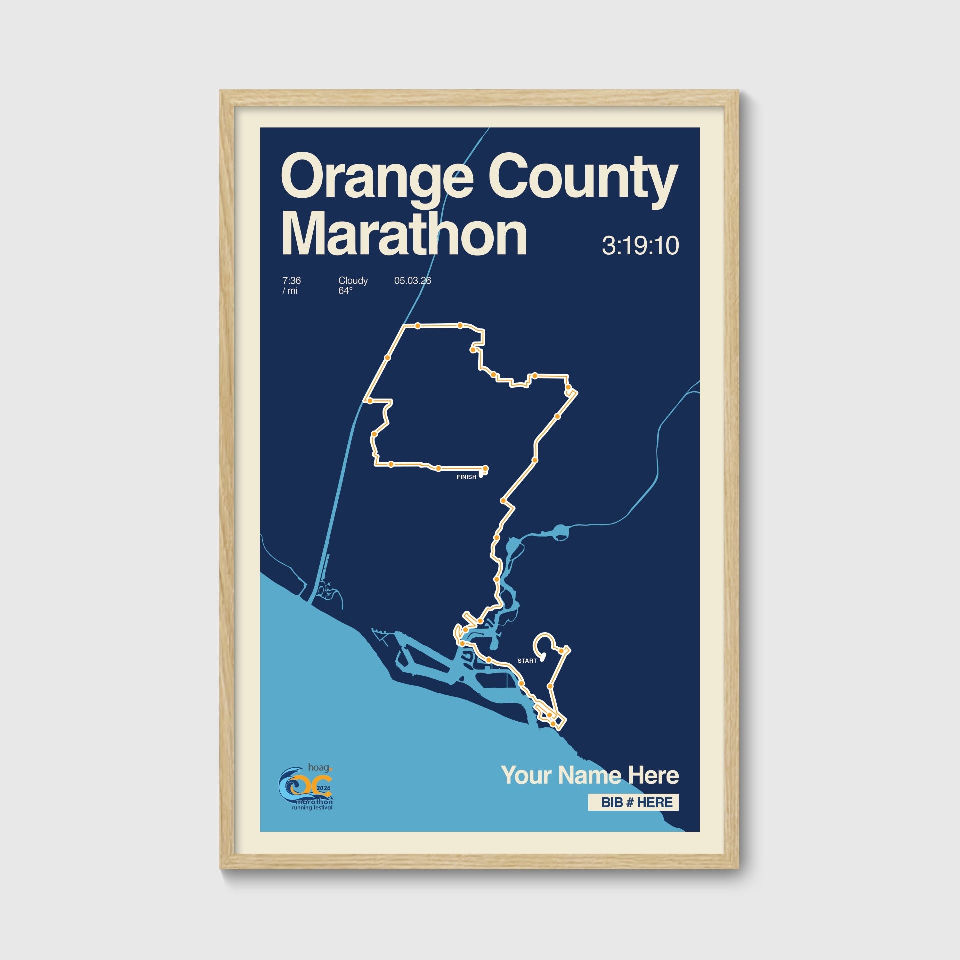 Orange County Marathon Personalized Race Print
